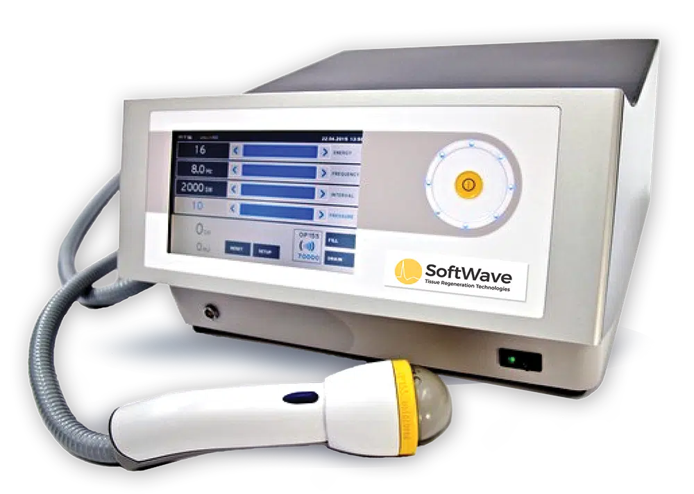 The SoftWave Therapy e-ESWT device used at Vitality Medical for advanced pain management and cellular biological restoration.